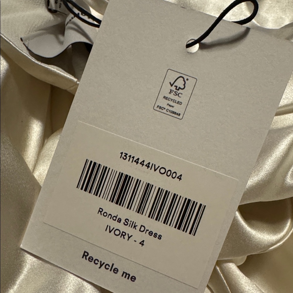 Reformation Ivory Satin Cowl Neck Wedding Gown - Picture 12 of 12